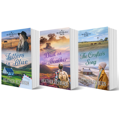 Three books in the Outback Skye series by Heather Reyburn with rural landscape covers on a white background