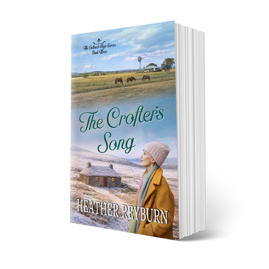 Book titled 'The Crofter's Song' by Heather Reyburn with a scenic cover